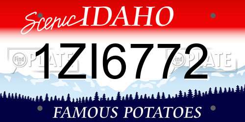 1ZI6772 Idaho License Plate