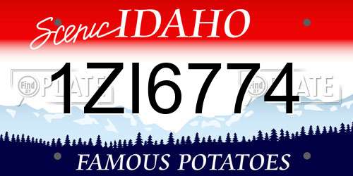 1ZI6774 Idaho License Plate