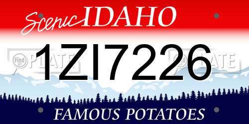 1ZI7226 Idaho License Plate