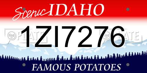 1ZI7276 Idaho License Plate