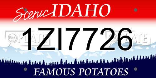 1ZI7726 Idaho License Plate