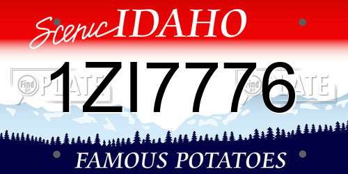 1ZI7776 Idaho License Plate