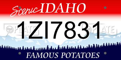 1ZI7831 Idaho License Plate