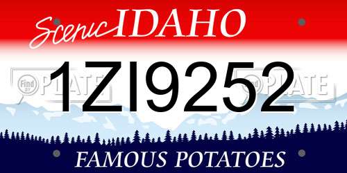 1ZI9252 Idaho License Plate