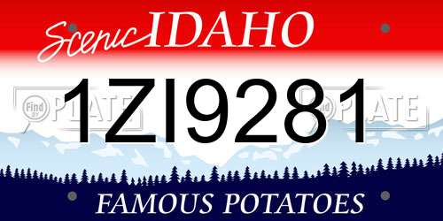 1ZI9281 Idaho License Plate