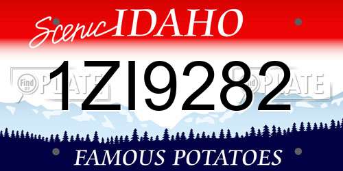 1ZI9282 Idaho License Plate