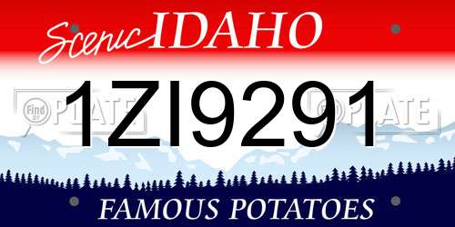 1ZI9291 Idaho License Plate