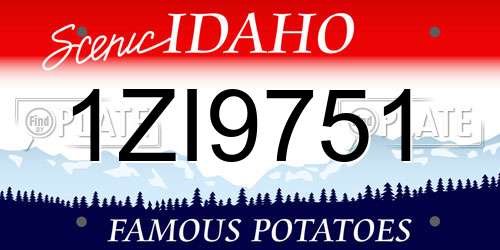 1ZI9751 Idaho License Plate