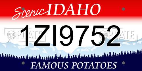 1ZI9752 Idaho License Plate
