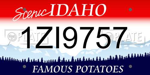 1ZI9757 Idaho License Plate
