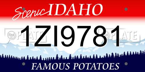 1ZI9781 Idaho License Plate