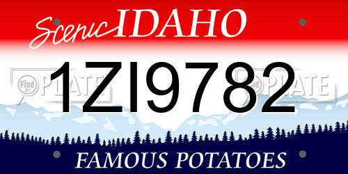 1ZI9782 Idaho License Plate
