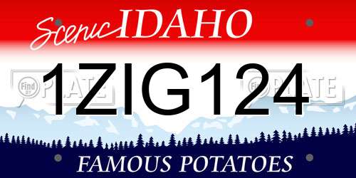 1ZIG124 Idaho License Plate