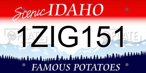 1ZIG151 Idaho License Plate