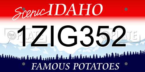 1ZIG352 Idaho License Plate