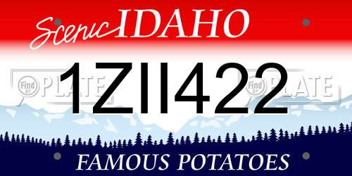 1ZII422 Idaho License Plate