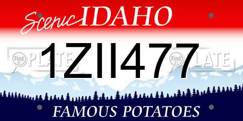 1ZII477 Idaho License Plate