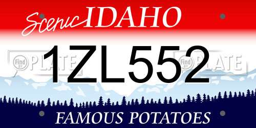 1ZL552 Idaho License Plate