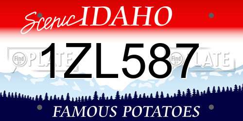 1ZL587 Idaho License Plate