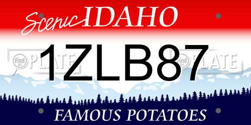 1ZLB87 Idaho License Plate