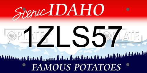 1ZLS57 Idaho License Plate