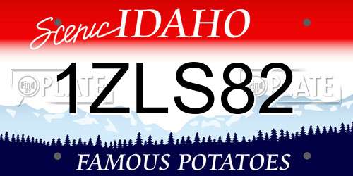 1ZLS82 Idaho License Plate
