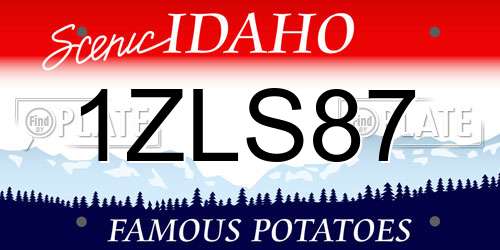 1ZLS87 Idaho License Plate