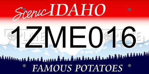 1ZME016 Idaho License Plate
