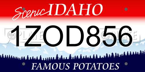 1ZOD856 Idaho License Plate