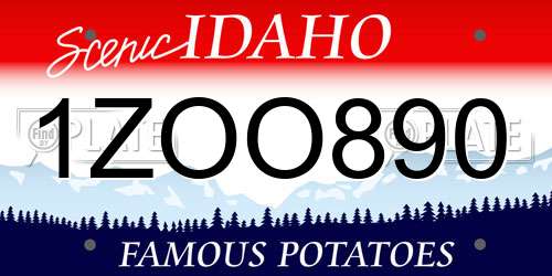 1ZOO890 Idaho License Plate
