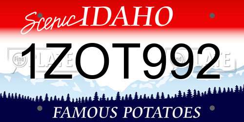 1ZOT992 Idaho License Plate