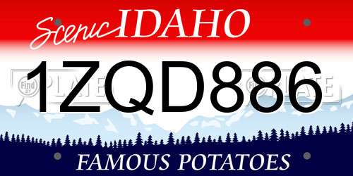 1ZQD886 Idaho License Plate