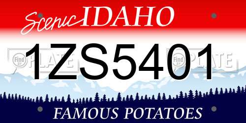 1ZS5401 Idaho License Plate