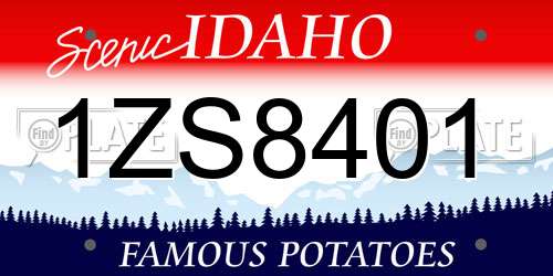 1ZS8401 Idaho License Plate