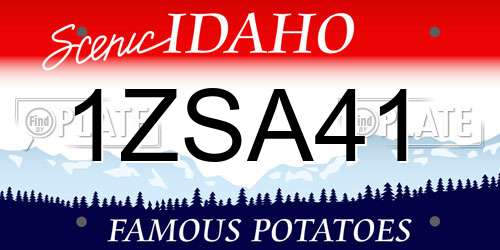 1ZSA41 Idaho License Plate