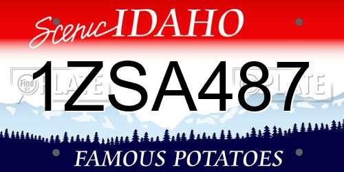 1ZSA487 Idaho License Plate