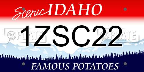 1ZSC22 Idaho License Plate