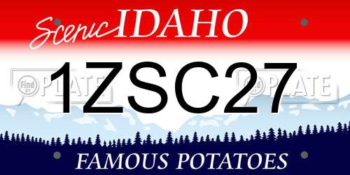 1ZSC27 Idaho License Plate