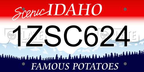1ZSC624 Idaho License Plate