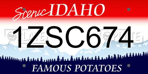 1ZSC674 Idaho License Plate