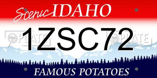 1ZSC72 Idaho License Plate