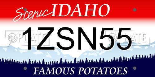1ZSN55 Idaho License Plate
