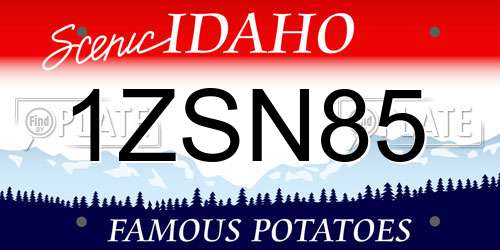 1ZSN85 Idaho License Plate