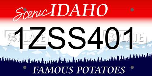 1ZSS401 Idaho License Plate