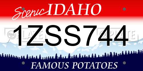 1ZSS744 Idaho License Plate