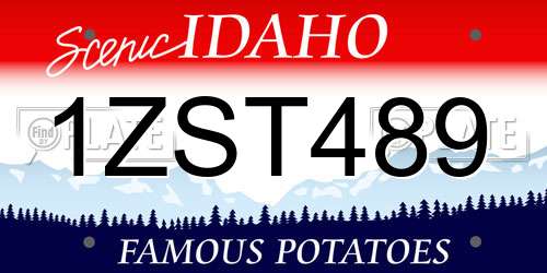 1ZST489 Idaho License Plate