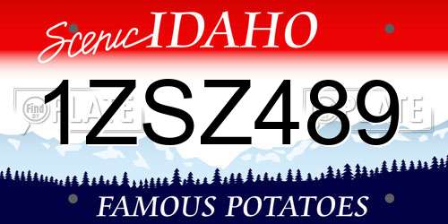 1ZSZ489 Idaho License Plate