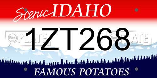 1ZT268 Idaho License Plate