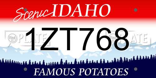 1ZT768 Idaho License Plate