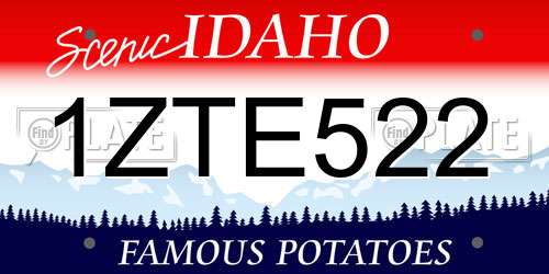 1ZTE522 Idaho License Plate